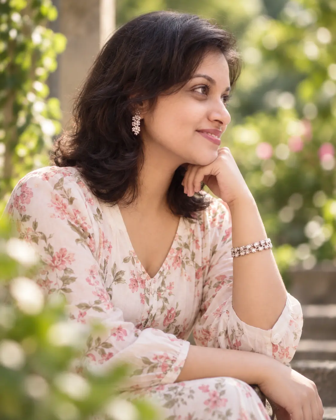 Anu in warm garden light